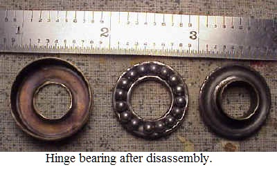 Hinge bearing apart